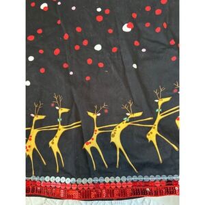 Christmas Reindeer Polka Dot Maxi Skirt Sequin Trim Size 12